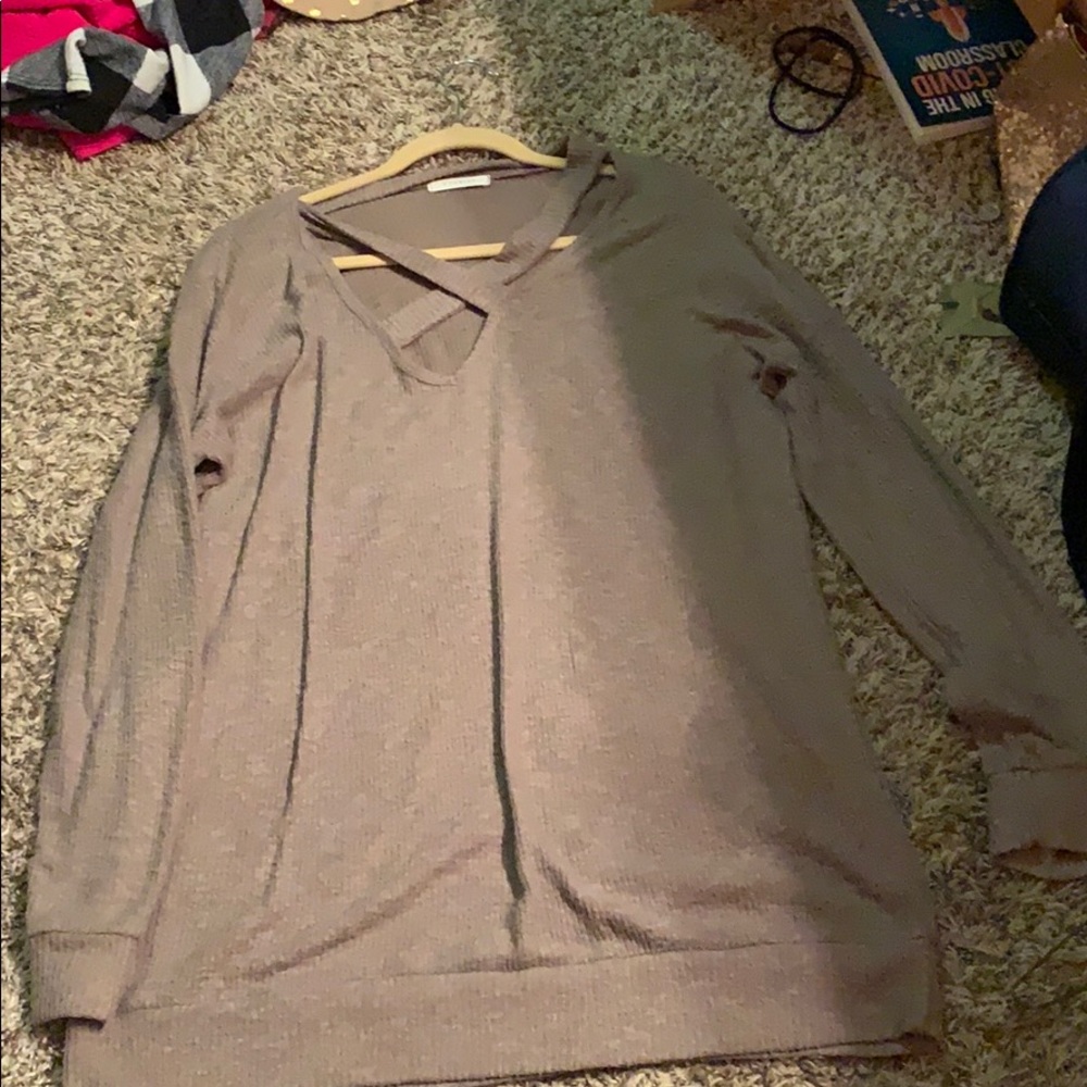 Criss cross sweater